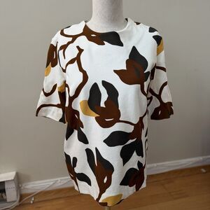 Marimekko Maluel Katleija Blouse S GUC Floral Bold Scandinavian Artsy Graphic